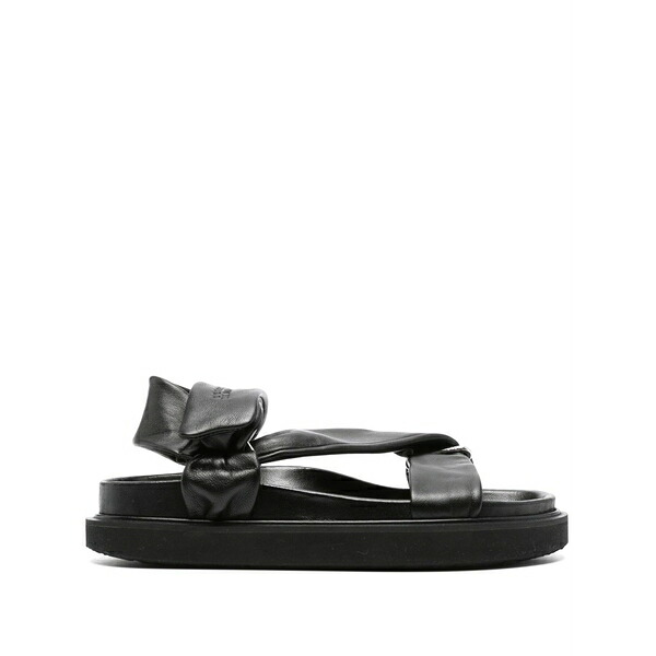 イザ呼びりん マラン レディース サンダル シューズ Naori leather sandals Black