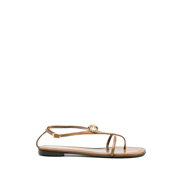 ジュゼッペザノッティ レディース サンダル シューズ T-strap leather flat sandals Brown