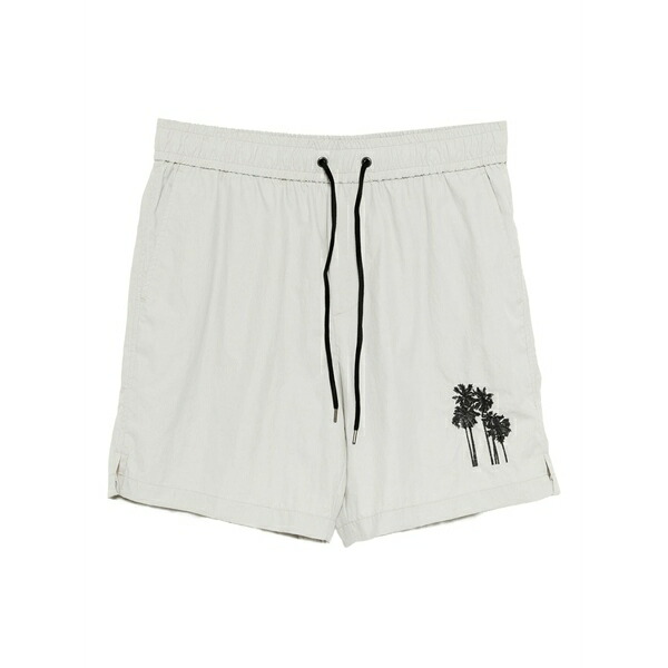 ジェームス 蝦蟇口 メンズ 心地好いズボン下 ボトムス Palm-embroidered deck shorts Grey