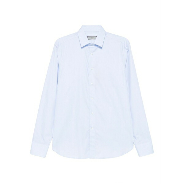 カナーリ メンズ プルオーバー トップス Long-sleeve cotton shirt Blue