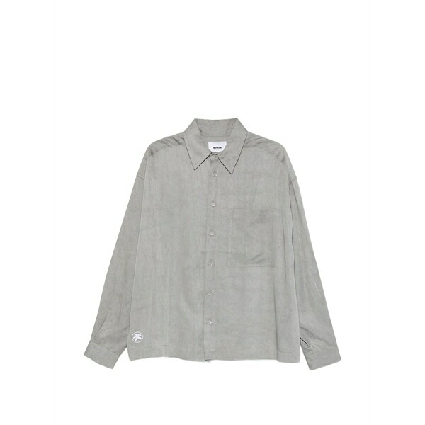 ボン犀 メンズ プルオーバー トップス Pocket long-sleeved shirt Grey