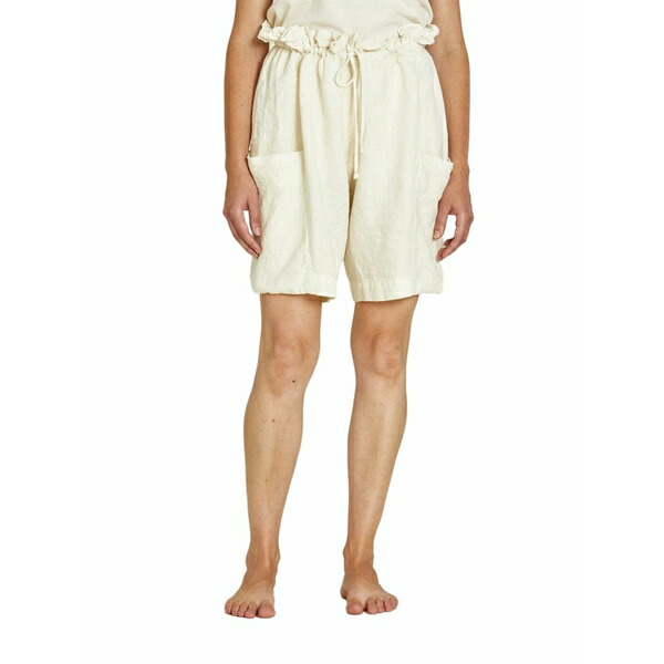 黒いこと起重機 レディース 心地よいズボン下 ボトムス Parachute drawstring-detail linen shorts Neutrals