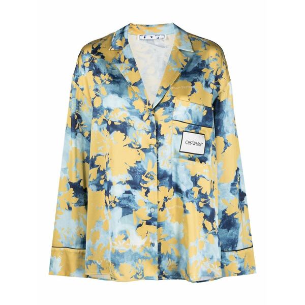 象牙色 レディース プルオーバー トップス Rmd flower-print v-neck shirt Blue