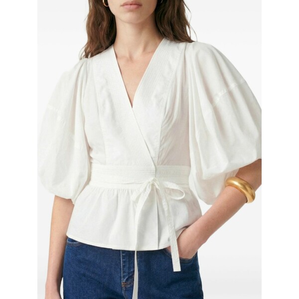 ヴァネッサ ブリューノ レディース プルオーバー トップス Gunner wrap blouse White