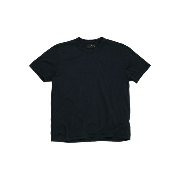 レスティエン メンズ ティーシャツ トップス Binded-neck cotton t-shirt Black