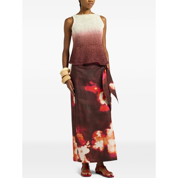 リビアナコンティ レディース スコート ボトムス Erin floral-print wrap skirt Red