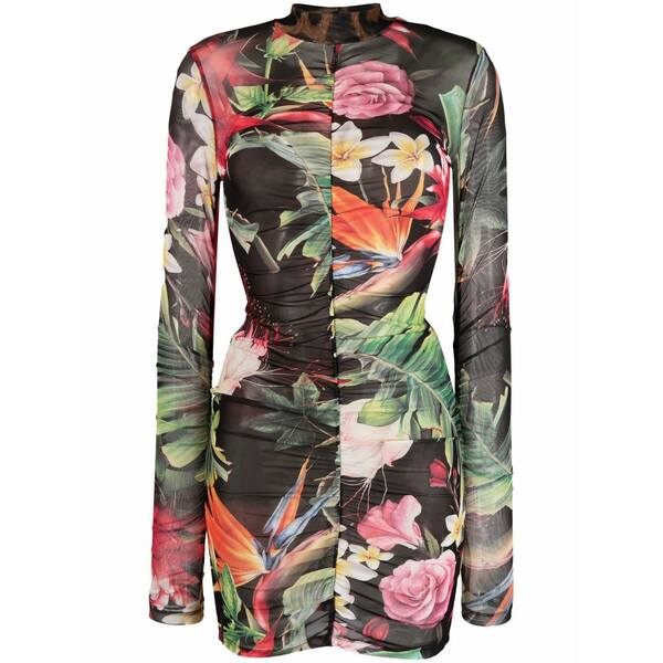 フィリップ飾り気のない レディース 衣裳 トップス Floral-print short dress Black