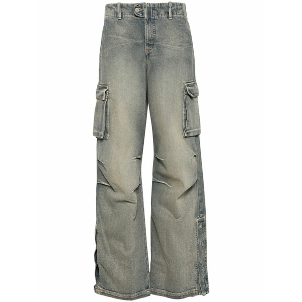 アンドレア ヤコブ レディース ジーンズズボン下 ボトムス Mid-rise wide-leg jeans Blue