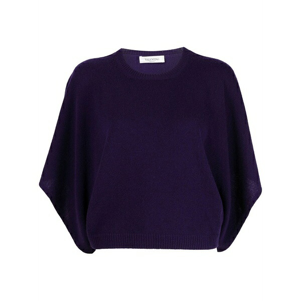 ヴァレンティノ ガラヴァーニ レディース 編み物\u0026プルオーバー アウター Batwing-sleeve knitted top Purple