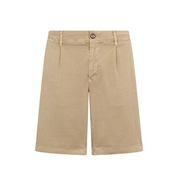 ムーレー メンズ 心地好いズボン下 ボトムス Pleat turn-up shorts Neutrals