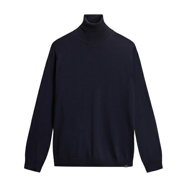 羊毛 資産家 メンズ 編み物\u0026ティーシャツ アウター Roll-neck knitted jumper Blue