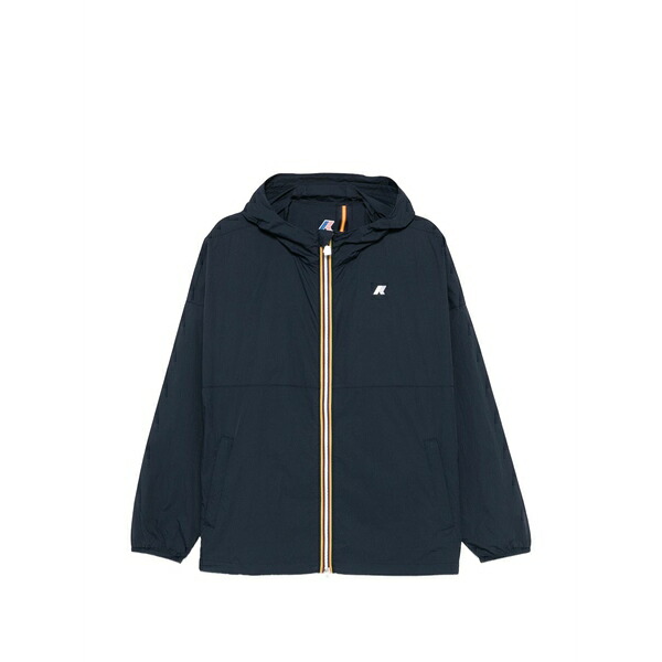 ケイ通い路 メンズ 上衣＆上衣 アウター Gamalieul hooded logo-patch jacket Blue