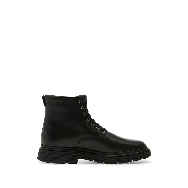 クラークス メンズ ブーツ シューズ Badbury hi waterproof lace-up leather ankle boots Black