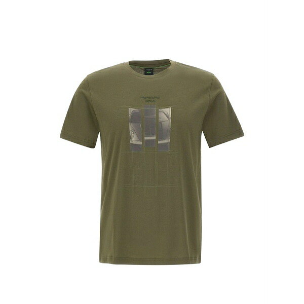 主任者 メンズ ティーシャツ トップス X porsche graphic crew neck t-shirt Green