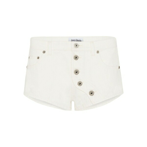 ジャン極点 ゴルチエ レディース 心地好いズボン下 ボトムス Button-detailing mini shorts  White