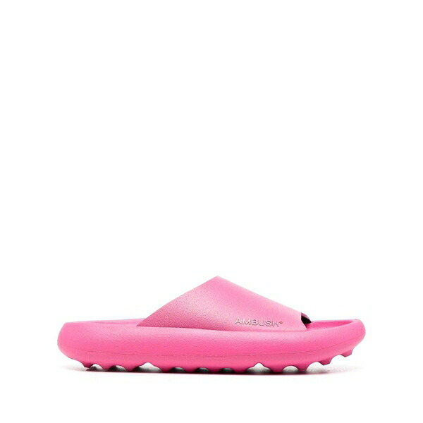 アンブッシュ レディース サンダル シューズ Side logo-print slides Pink