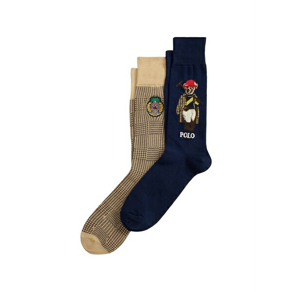 ラルフローレン メンズ ソックス アンダー御召しもの Polo bear logo-detail socks (pack of two) Blue