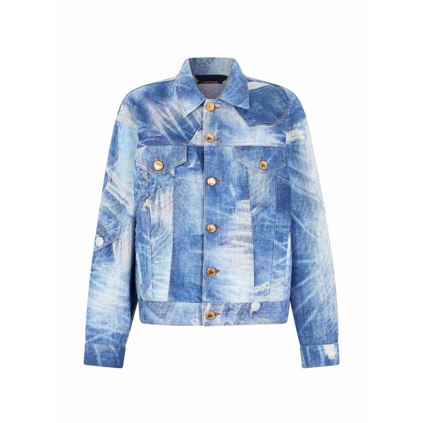 ロベルトカヴァリ レディース 上衣＆上衣 アウター Patchwork-effect denim jacket  Blue