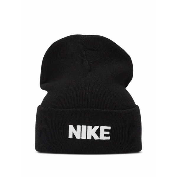 ナイキ メンズ 鳥打ち帽 付属物 Peak logo-patch beanie hat Black
