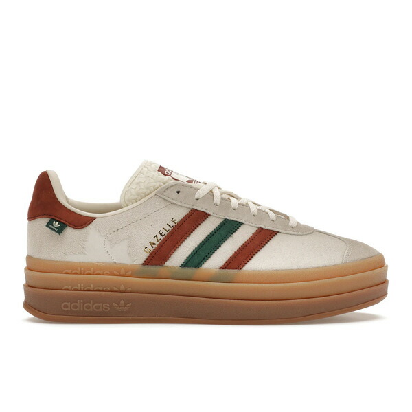 adidas アディダス レディース スニーカー 【adidas Gazelle Bold Maple Leaf (Women's)】 サイズ US_7.5(24.5cm) Cream White/Wild Sepia/Collegiate Green画像