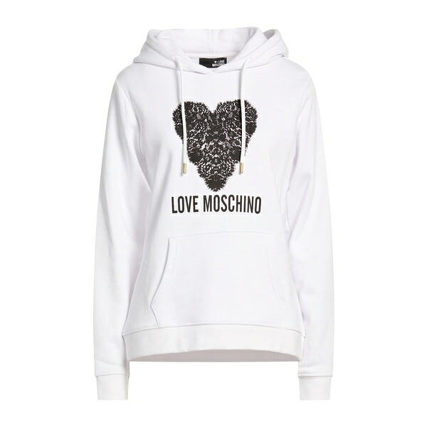 【貨物輸送無料】 モスキーノ レディース パーカー・スウェットシャツ アウター Sweatshirts White