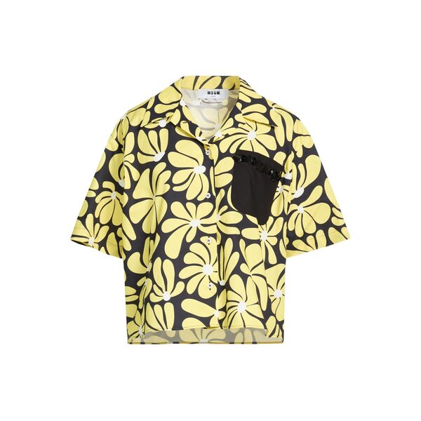 【送料無料】 エムエスジイエム レディース シャツ トップス Shirts Yellow|asty