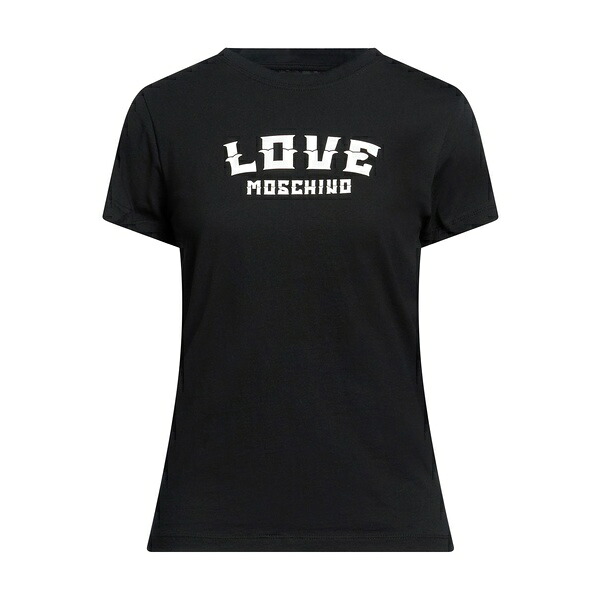 【送料無料】 モスキーノ レディース Tシャツ トップス T-shirts Black|asty