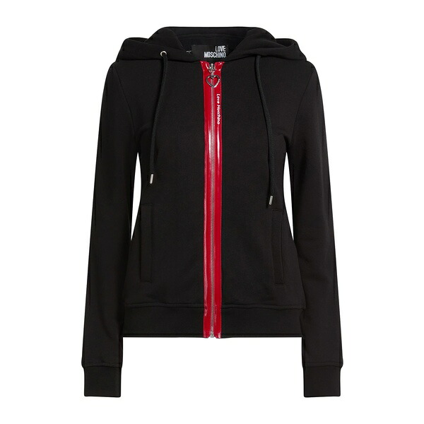 【貨物輸送無料】 モスキーノ レディース パーカー・スウェットシャツ アウター Sweatshirts Black
