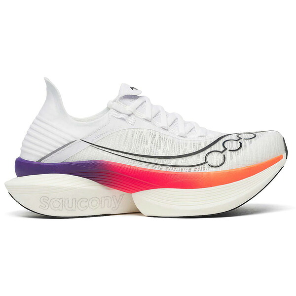 Saucony サッカニー メンズ スニーカー 【Saucony Endorphin Elite 2 White ViZiRed】 サイズ US_8.5(26.5cm) White/ViZiRed|asty
