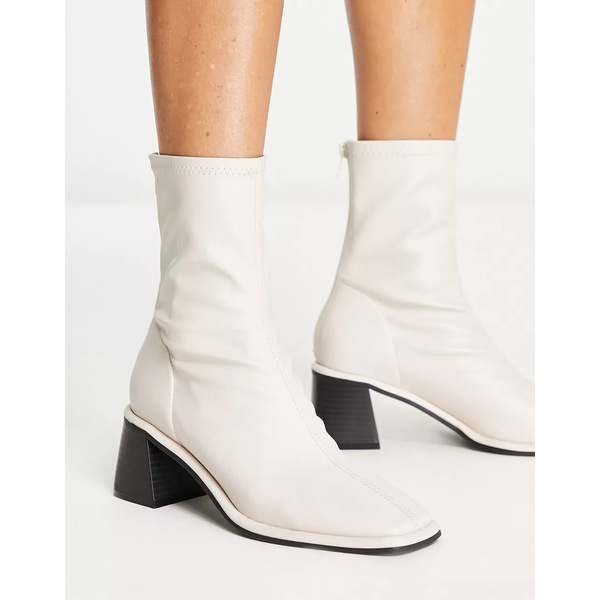2021春大特価セール！ おすすめ エイソス レディース ブーツ レインブーツ シューズ ASOS DESIGN Rescue mid-heeled sock boots in off white Off-white tpeconsultants.fr tpeconsultants.fr