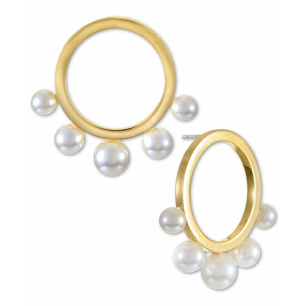 アルファニ レディース ピアス イヤリング アクセサリー Gold-Tone Imitation Pearl Studded Circle Drop  Earrings, Created for Macy's Gold 最大75％オフ！