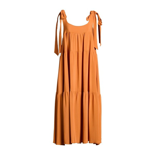 【送料無料】 メイメイジェイ レディース ワンピース トップス Midi dresses Orange