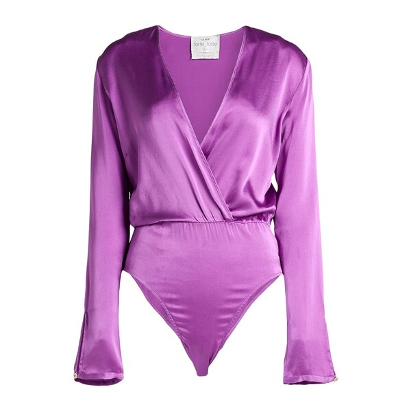 【送料無料】 フォルテ フォルテ レディース Tシャツ トップス Bodysuits Purple