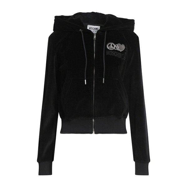 【送料無料】 モスキーノ レディース パーカー・スウェットシャツ アウター Sweatshirts Black 43,080円