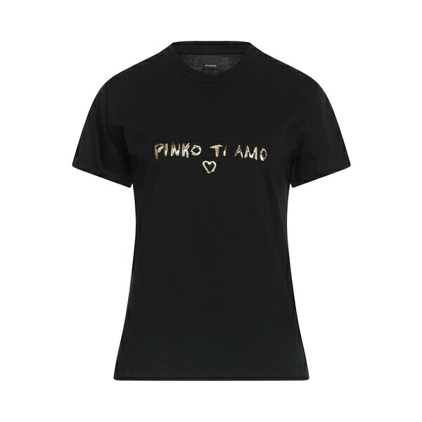 【送料無料】 ピンコ レディース Tシャツ トップス T-shirts Black