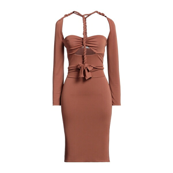 【送料無料】 アモテア レディース ワンピース トップス Mini dresses Brown
