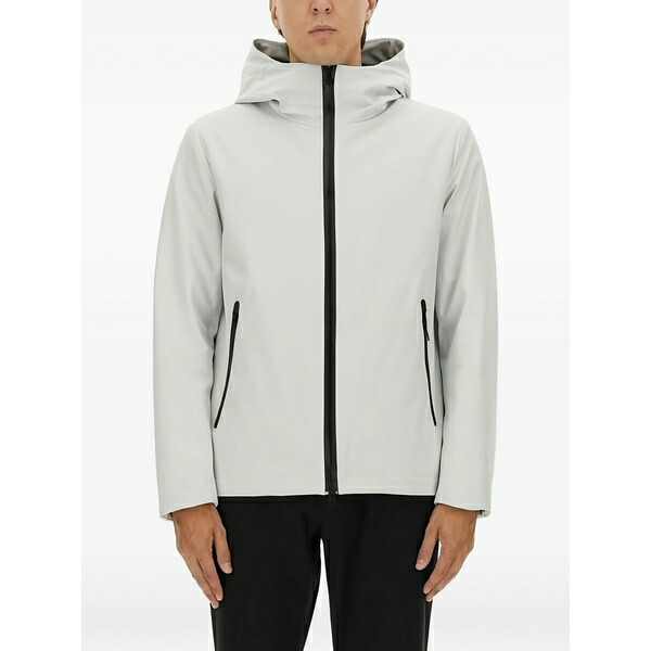 絨毛 一財産 メンズ 上衣＆上衣 アウター Hooded zip-fastening  jacket Grey コート・ジャケット-メンズファッション