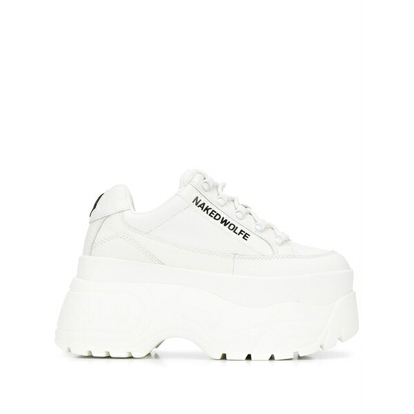ネイキッドウルフ レディース スニーカー シューズ Ridged sole platform sneakers White