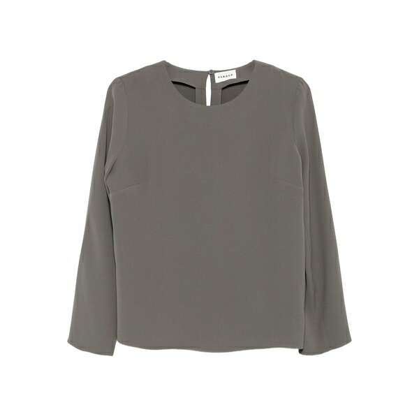パロッシュ レディース シャツ トップス Keyhole-back long-sleeve top Grey|asty