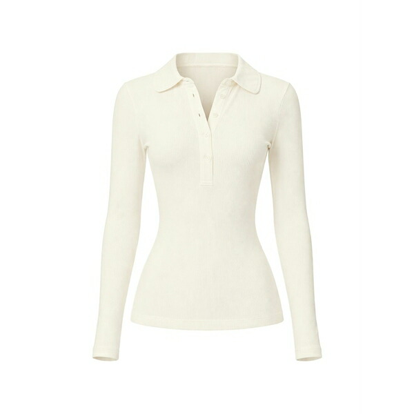 シチズンズ オブ 人間らしさ レディース スポーツシャツ トップス Brea ribbed polo top Neutrals