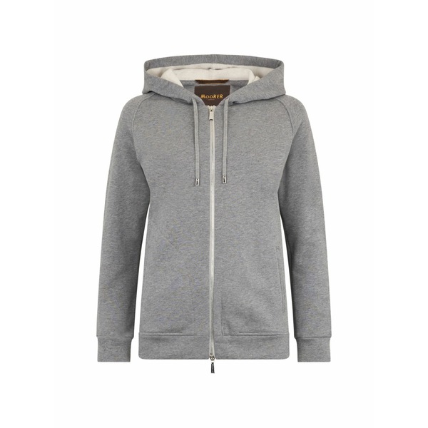 ムーレー レディース パーカー・スウェットシャツ アウター Zip-up drawstring hoodie Grey