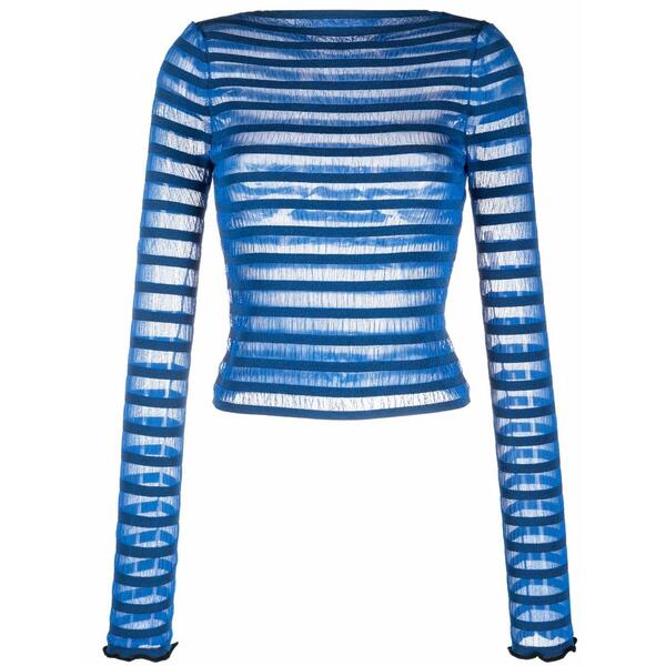 プロエンザ スクーラー 白いこと 付け札 レディース 編み物\u0026スウェーター アウター Semi-sheer long-sleeve jumper Blue