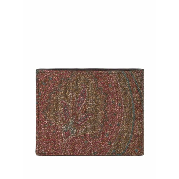 エトロ メンズ 銭入れ 添え物 Paisley-print wallet Brown