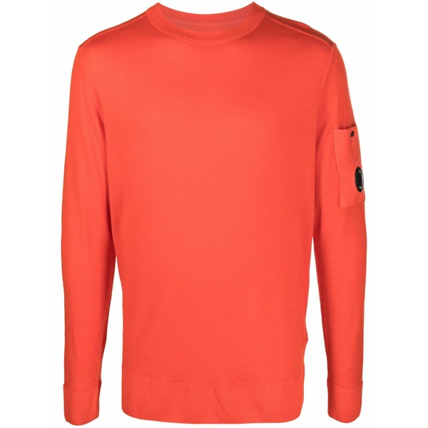 シーピーカンパニー メンズ ニット&セーター アウター Lens-detail wool jumper Orange｜asty