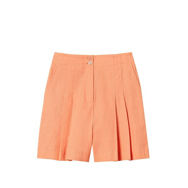 ツイン仕掛ける レディース 心地好いズボン下 ボトムス Pleated button shorts Orange