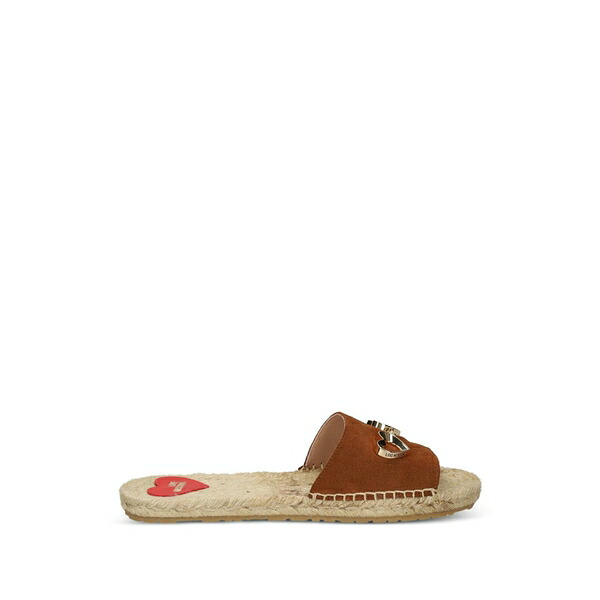 ラブ モスキーノ レディース サンダル シューズ Heart-appliqu茫漏 flat espadrilles Brown|asty