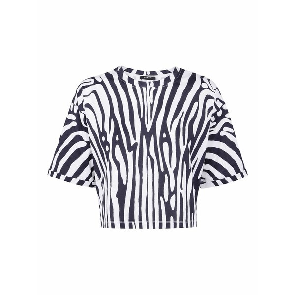 バルマン レディース プルオーバー トップス Zebra-print cropped t-shirt White