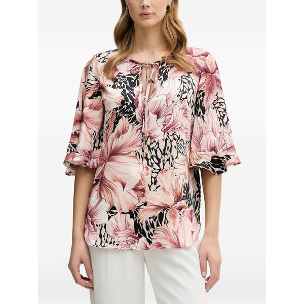 ジョセフリブコフ レディース シャツ トップス Floral ruffled blouse Pink｜asty