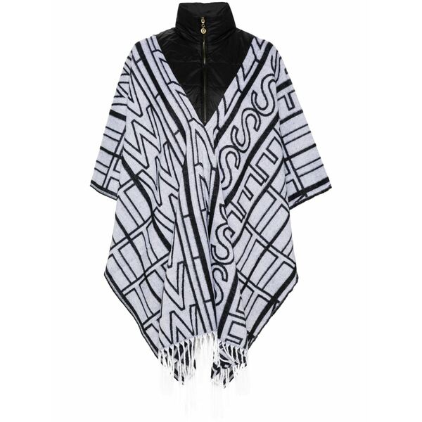ツイン仕掛ける レディース 厚地の外套 アウター Logo-jacquard cape Black レディースファッション-コート・ジャケット