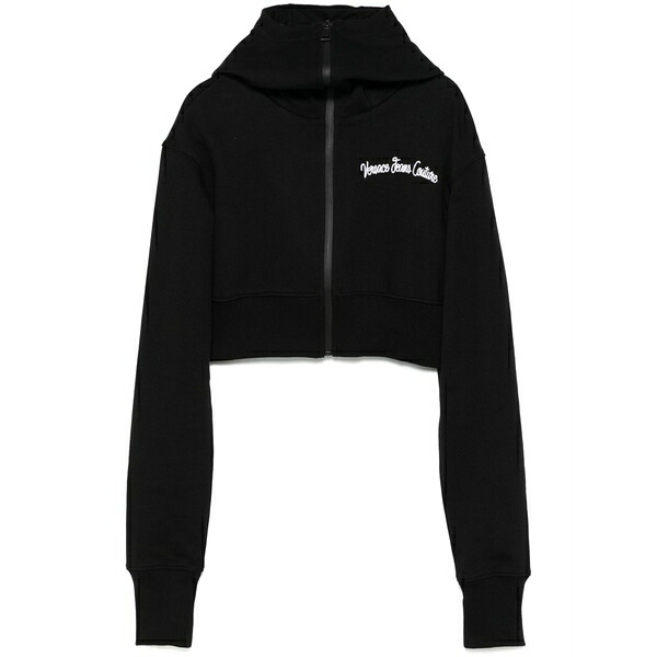 呼びりん探し回る レディース パーカー・スウェットシャツ アウター Cropped hoodie Black